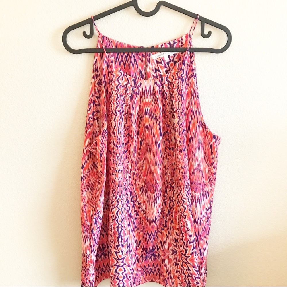 Violet + Claire Geometric Tank Top, Size Large EUC